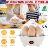 Electric Egg Cooker 7-Capacity BPA-Free Hard-Boiled Egg Maker w/ Auto-Off Measuring Cup for Hard Boiled Steamed Vegetables Seafood Dumplings