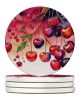 Colorful Cherries Large Sandstone Coasters Pack of 4 Absorbent Round Coasters Decor Gifts for Men or Women, 4 in, Multicolor