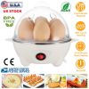 Electric Egg Cooker 7-Capacity BPA-Free Hard-Boiled Egg Maker w/ Auto-Off Measuring Cup for Hard Boiled Steamed Vegetables Seafood Dumplings