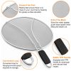 Grease Splatter Screen 13in Stainless Steel Fine Mesh Splash Mesh Shield Hot Oil Stopper w/ Resting Feet For Frying Pan Cooking Woks Skillets Pots Pan
