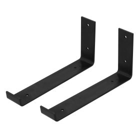 2Pack Wall Mounted Shelf Bracket Heavy Duty L-Shaped Metal Shelf Bracket Rack Support with Screws Set (Option: 2PcsShelfBracketT2)
