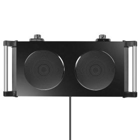 2000W Electric Dual Burner Portable Coil Heating Hot Plate Stove Countertop RV Hotplate with 5 Temperature Adjustments Portable Handles (Option: StoveBlackDouble)