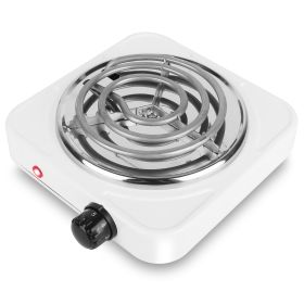 1000W Electric Single Burner Portable Coil Heating Hot Plate Stove Countertop RV Hotplate with Non Slip Rubber Feet 5 Temperature Adjustments (Option: Stove1BurnerWhite)